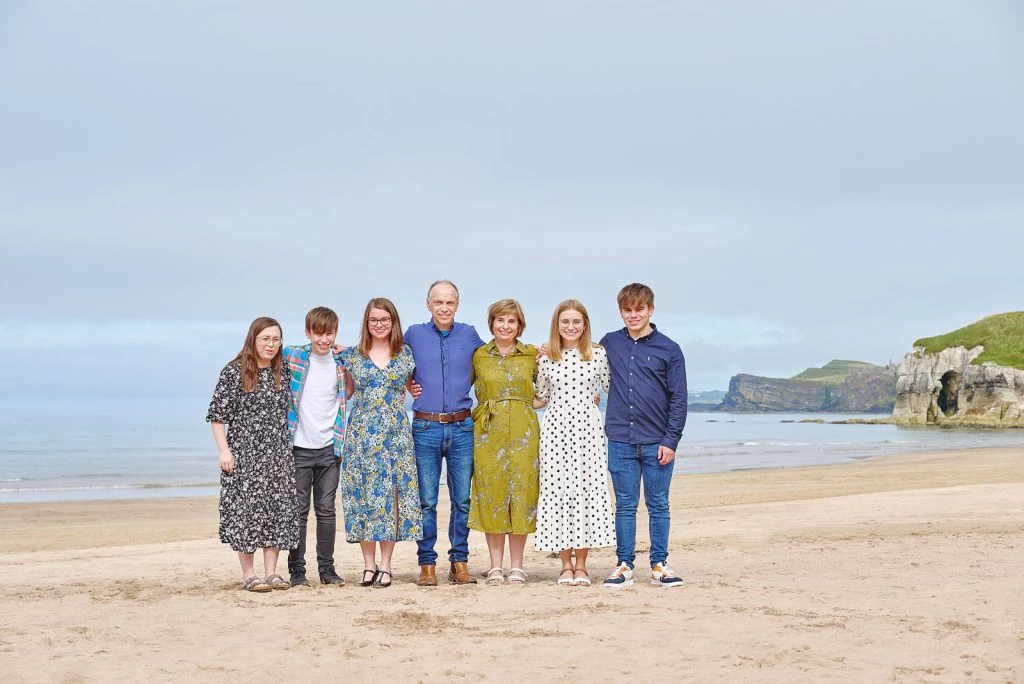 family portrait at the beach